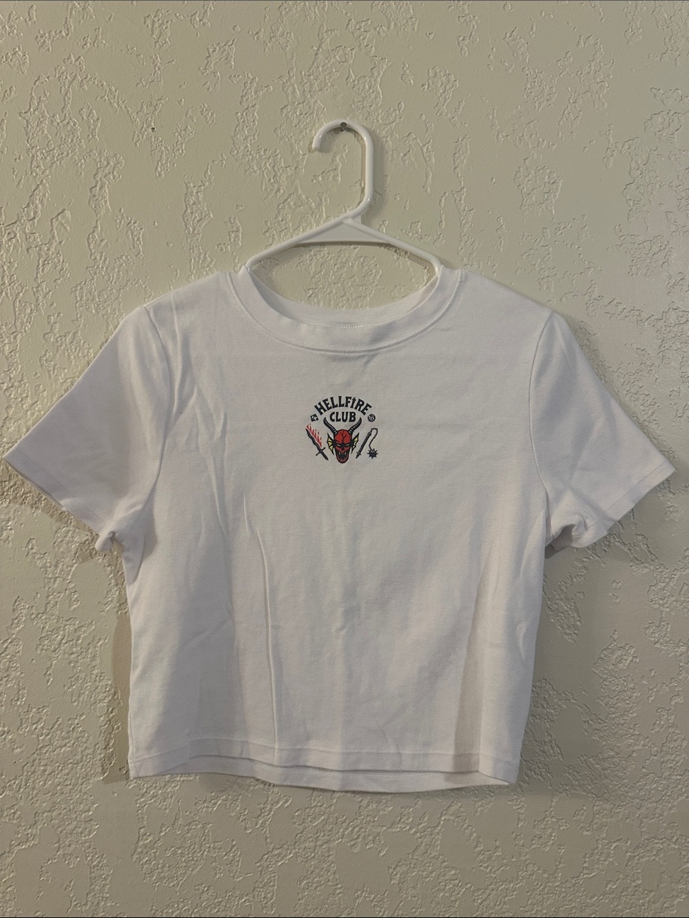 No Boundaries White Crop Top with Small Graphic